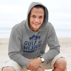 🆕Gulf Of Mexico Est 1550 Gray Fleece Pullover Hoodie